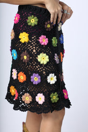 HAND CROCHET SKIRT SANDRA - sustainably made MOMO NEW YORK sustainable clothing, crochet slow fashion