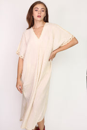 HAND CROCHET STITCH KAFTAN MALIA - sustainably made MOMO NEW YORK sustainable clothing, crochet slow fashion