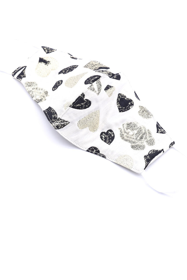 HEART & KISS COTTON QUILTED FACE MASK MARILYN - sustainably made MOMO NEW YORK sustainable clothing, offerfm slow fashion