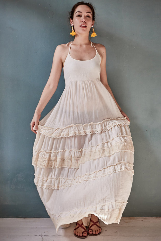 High Boho Beach Dress Tamara - sustainably made MOMO NEW YORK sustainable clothing, Boho Chic slow fashion