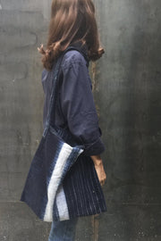 INDIGO HEMP SHOULDER BAG ROBERTA - sustainably made MOMO NEW YORK sustainable clothing, saleojai slow fashion