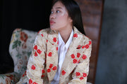 JACKET FRIDA IN EMBROIDERED SILK - sustainably made MOMO NEW YORK sustainable clothing, offer slow fashion