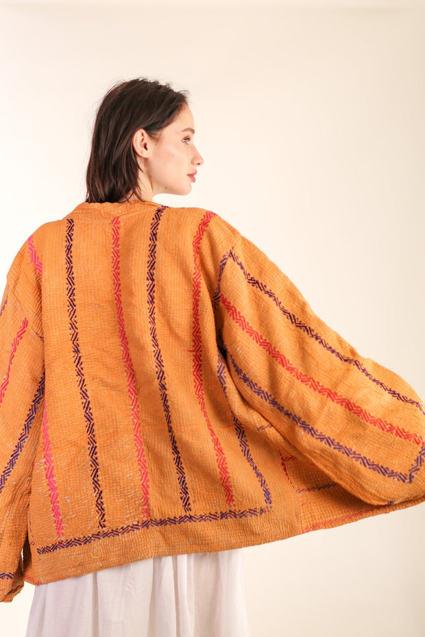 KANTHA QUILT KIMONO ODISU - sustainably made MOMO NEW YORK sustainable clothing, slow fashion