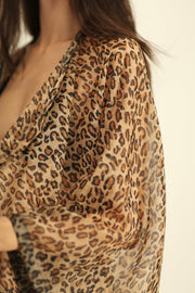 KRATOS CHEETAH LEOPARD PRINT KIMONO - sustainably made MOMO NEW YORK sustainable clothing, kimono slow fashion