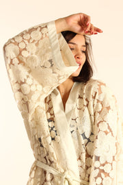 LACE KIMONO DUSTER AZULIK - sustainably made MOMO NEW YORK sustainable clothing, Kimono slow fashion