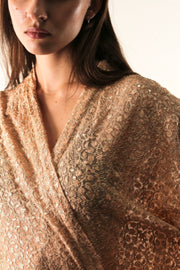 LEAF GLAMOUR EMBROIDERED SILK KIMONO - sustainably made MOMO NEW YORK sustainable clothing, kimono slow fashion