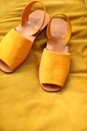 LEATHER SANDALS SUEDE FRANCES - sustainably made MOMO NEW YORK sustainable clothing, mules slow fashion