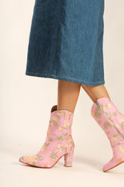 LIGHT PINK HIGH HEEL BOOTS PERRY - sustainably made MOMO NEW YORK sustainable clothing, boots slow fashion