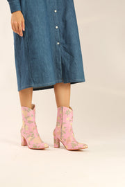 LIGHT PINK HIGH HEEL BOOTS PERRY - sustainably made MOMO NEW YORK sustainable clothing, boots slow fashion