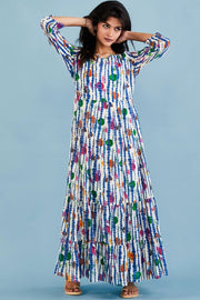 MAXI COTTON DRESS ANNE LAURE - sustainably made MOMO NEW YORK sustainable clothing, dress slow fashion