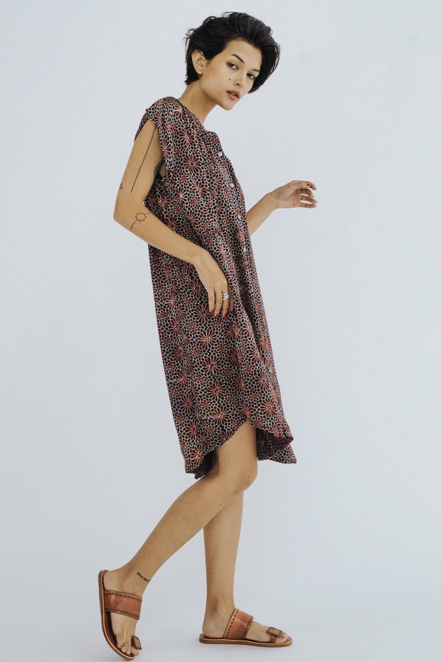 MODAL SILK SUMMER DRESS AMANDA - sustainably made MOMO NEW YORK sustainable clothing, kaftan slow fashion