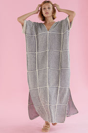 Perfect Summer Kaftan Lupita Hand Stitched - sustainably made MOMO NEW YORK sustainable clothing, Boho Chic slow fashion