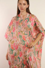 PINK FOREST KIMONO WEISA - sustainably made MOMO NEW YORK sustainable clothing, kimono slow fashion