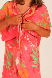 PINK SILK KIMONO SAMANTHA - sustainably made MOMO NEW YORK sustainable clothing, kimono slow fashion