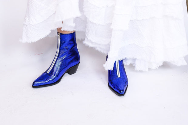 PUPLE WHITE ABBA DISCO BOOTS ANNI - sustainably made MOMO NEW YORK sustainable clothing, boots slow fashion