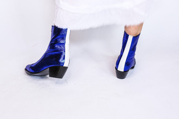 PUPLE WHITE ABBA DISCO BOOTS ANNI - sustainably made MOMO NEW YORK sustainable clothing, boots slow fashion