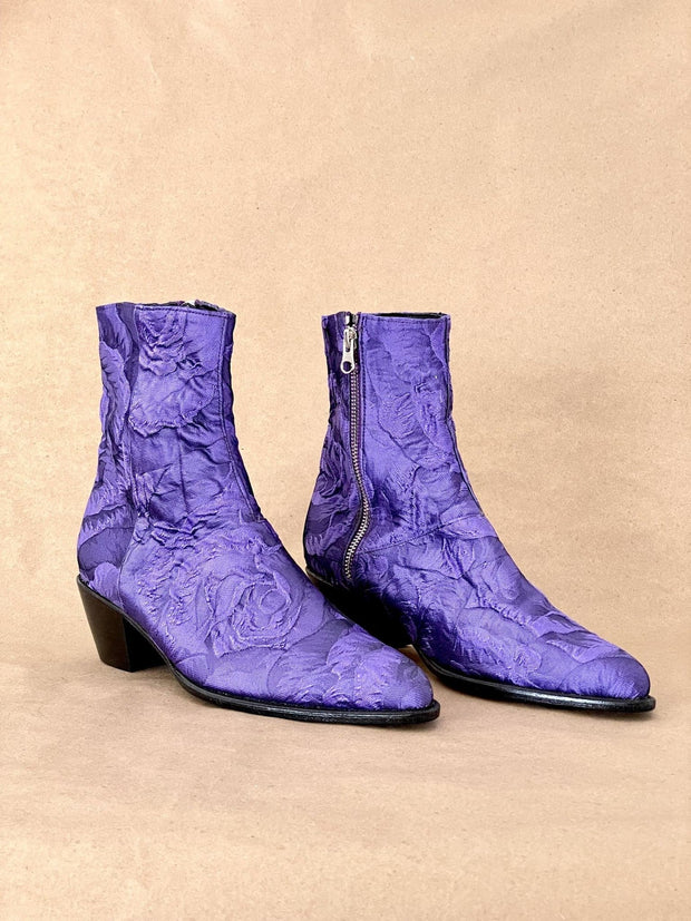 Purple Rain Ankle Boots - 39 - sustainably made MOMO NEW YORK sustainable clothing, saleojai slow fashion