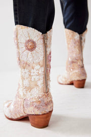SELINA SEQUIN EMBROIDERED WESTERN BOOTS X FREE PEOPLE - sustainably made MOMO NEW YORK sustainable clothing, boots slow fashion