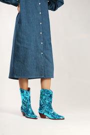 SEQUIN DISCO BOOTS ANNI - sustainably made MOMO NEW YORK sustainable clothing, boots slow fashion
