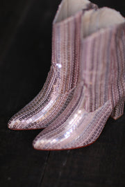 SEQUIN EMBROIDERED HEELED BOOTS SALIB - sustainably made MOMO NEW YORK sustainable clothing, boots slow fashion