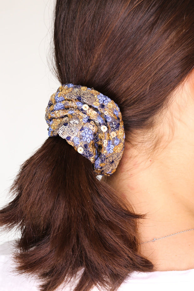 SEQUIN SCRUNCHIE SHERIN - sustainably made MOMO NEW YORK sustainable clothing, sequence slow fashion