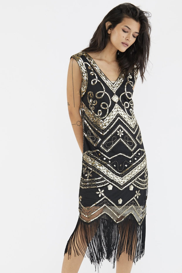 SILK EMBROIDERED DRESS GOOK - sustainably made MOMO NEW YORK sustainable clothing, offer slow fashion