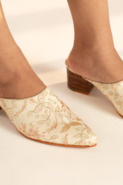 SILK EMBROIDERED MULES SUSIE - sustainably made MOMO NEW YORK sustainable clothing, mules slow fashion