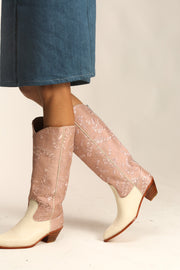 TALL EMBROIDERED BOOTS LYDI - sustainably made MOMO NEW YORK sustainable clothing, boots slow fashion