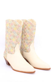 TENDER PASTEL COLOR SEQUIN EMBROIDERED BOOTS ELI - sustainably made MOMO NEW YORK sustainable clothing, boots slow fashion