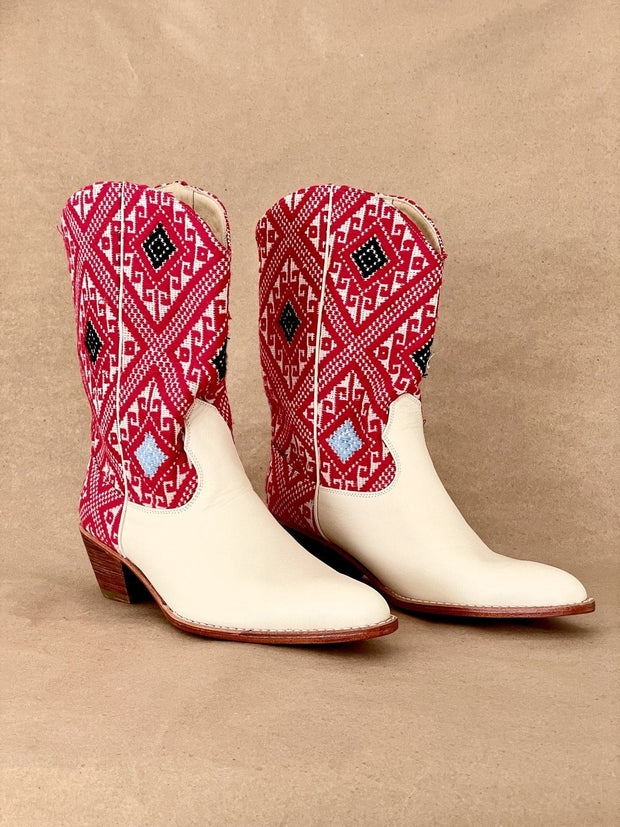 Tribal Embroidery Ankle Boots - 40 - sustainably made MOMO NEW YORK sustainable clothing, saleojai slow fashion