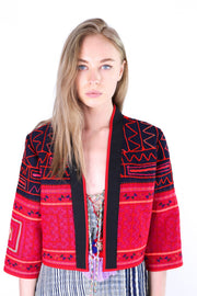 TRIBAL JACKET BOLERO GRETA - sustainably made MOMO NEW YORK sustainable clothing, offer slow fashion