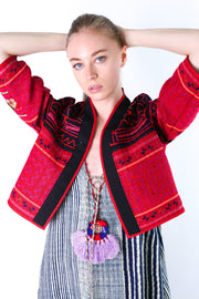 TRIBAL JACKET BOLERO GRETA - sustainably made MOMO NEW YORK sustainable clothing, offer slow fashion
